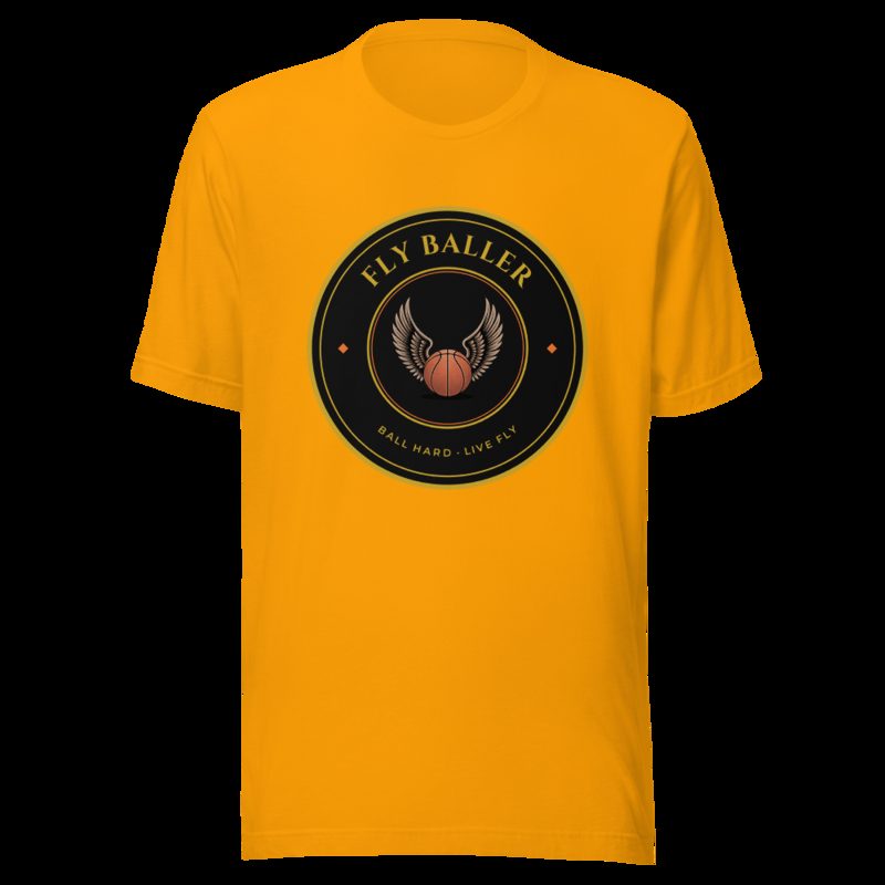 Fly Baller Winged Ball Crest Tee Gold