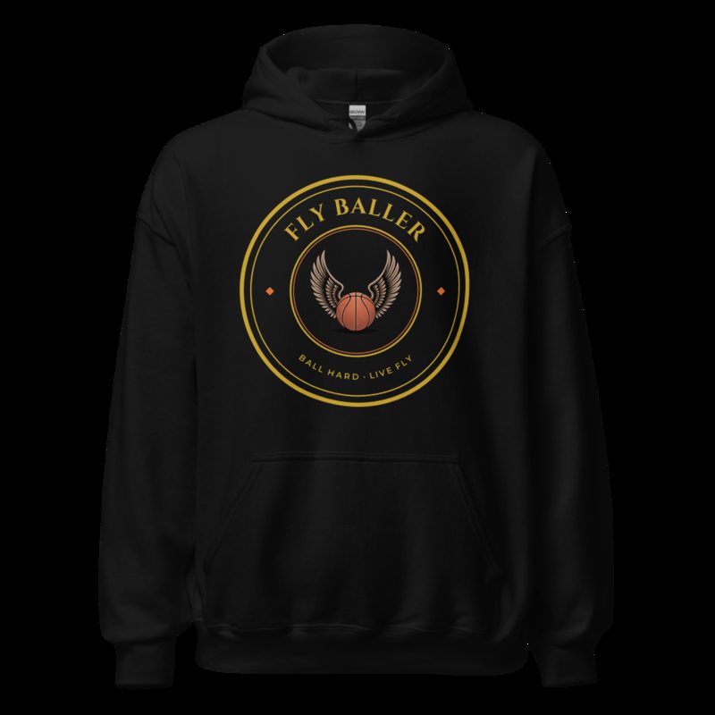 Fly Baller Winged Ball Crest Hoodie Black