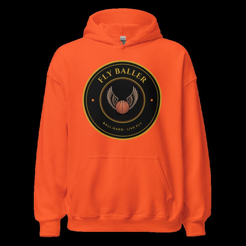 Fly Baller Winged Ball Crest Hoodie Orange