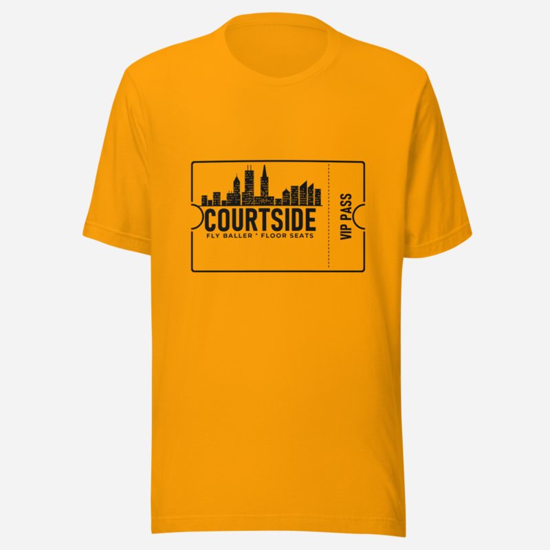 Fly Baller Courtside Ticket Tee Gold