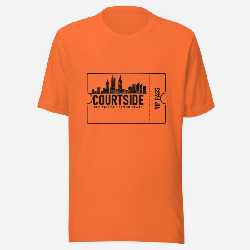 Fly Baller Courtside Ticket Tee in Orange
