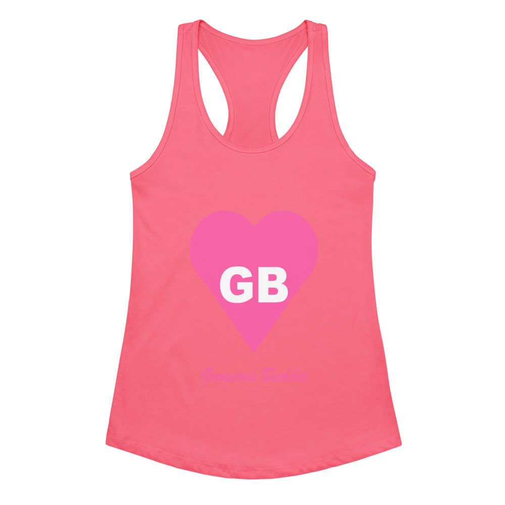 Gorgeous Baddie Heart Monogram Racerback Tank Front