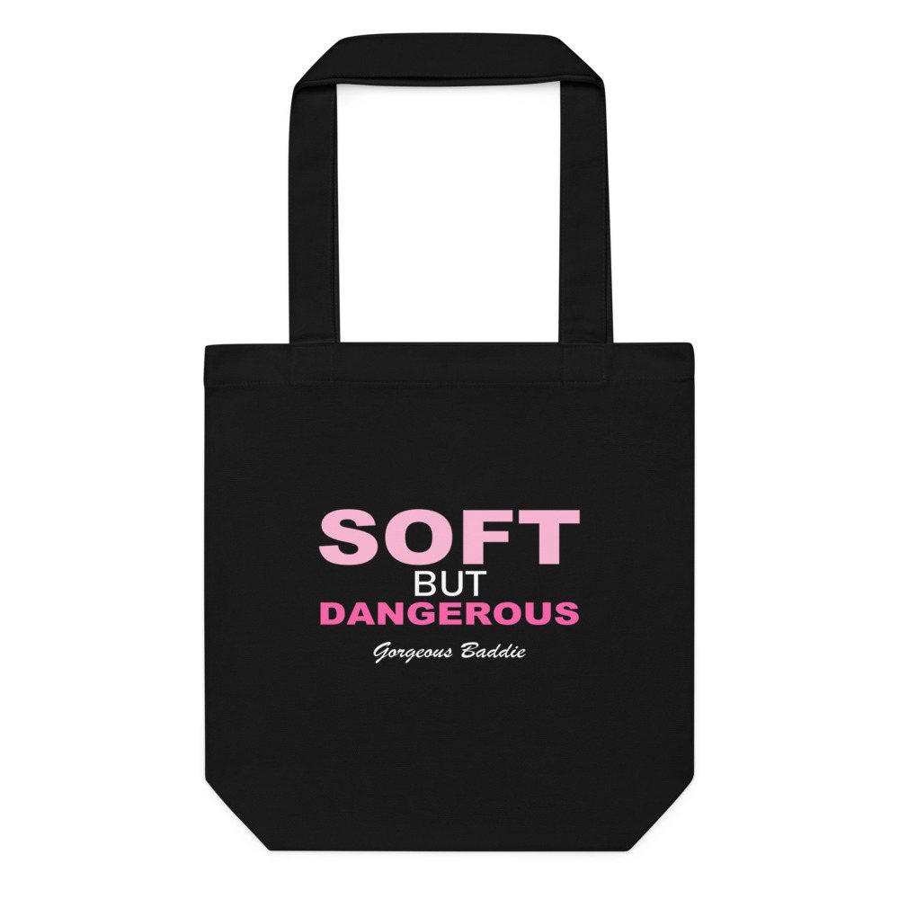 Gorgeous Baddie Soft But Dangerous Tote Bag in Black