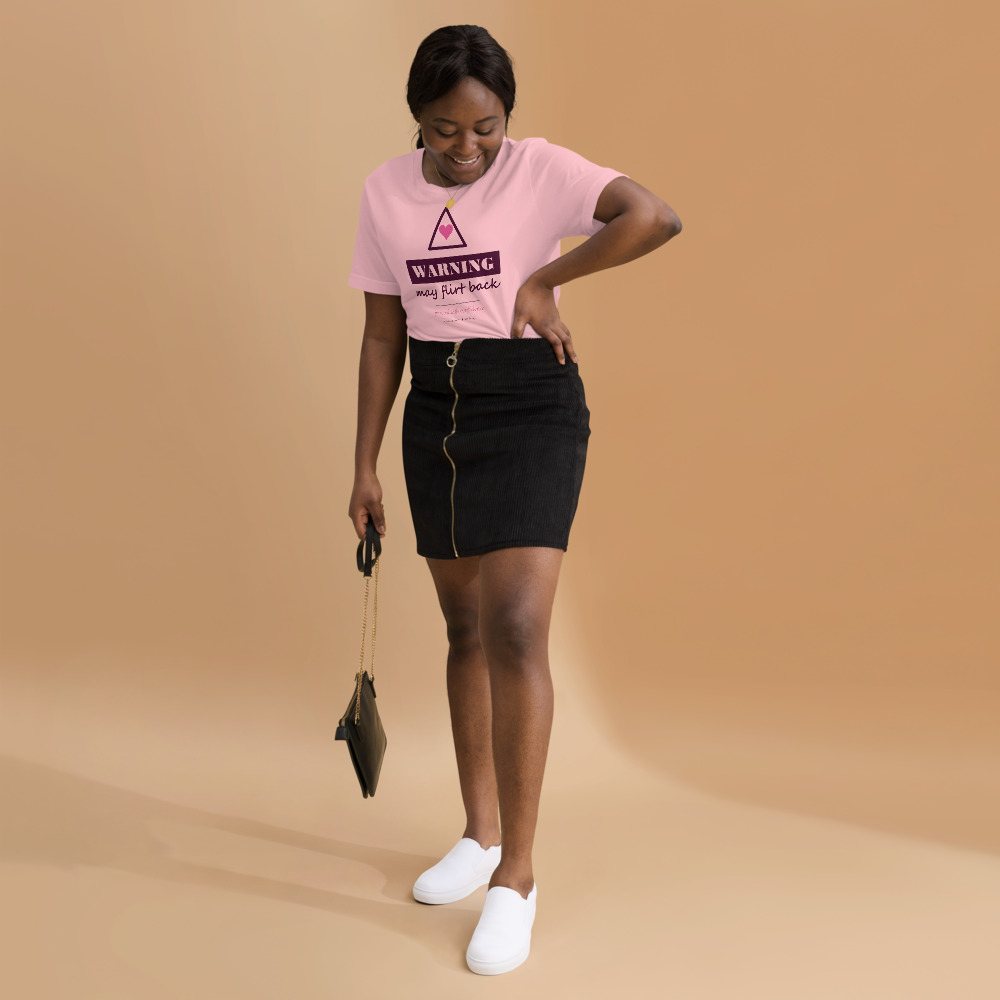 Gorgeous Baddie Warning: May Flirt Back Love Notes Tee White Front