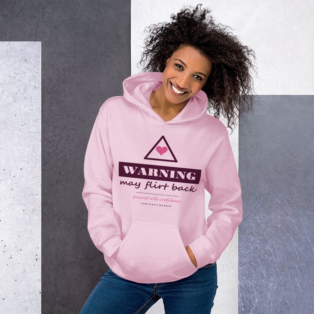 Gorgeous Baddie Warning: May Flirt Back Love Notes Hoodie White