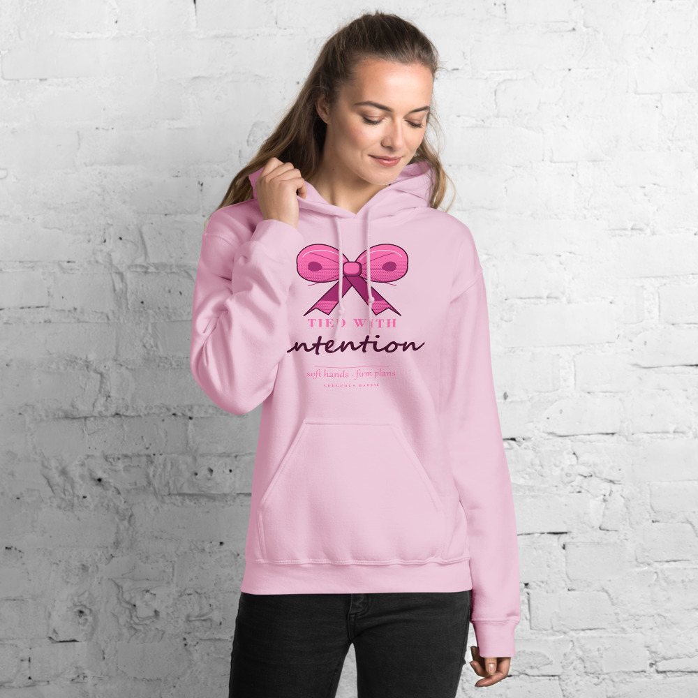 Gorgeous Baddie Tied With Intention Boutique Hoodie White