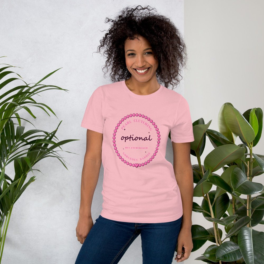 Gorgeous Baddie Pearl Clutching Optional Boutique Tee White