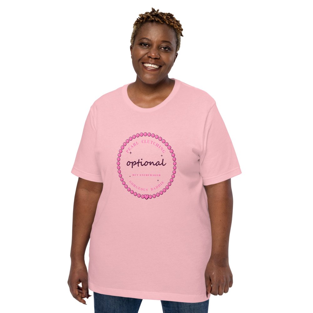 Gorgeous Baddie Pearl Clutching Optional Boutique Tee White Front