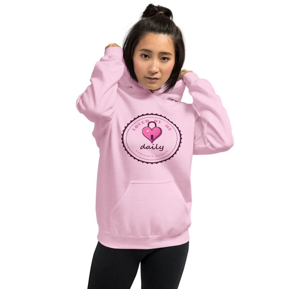 Gorgeous Baddie Loved By Me Daily Boutique Hoodie White Front