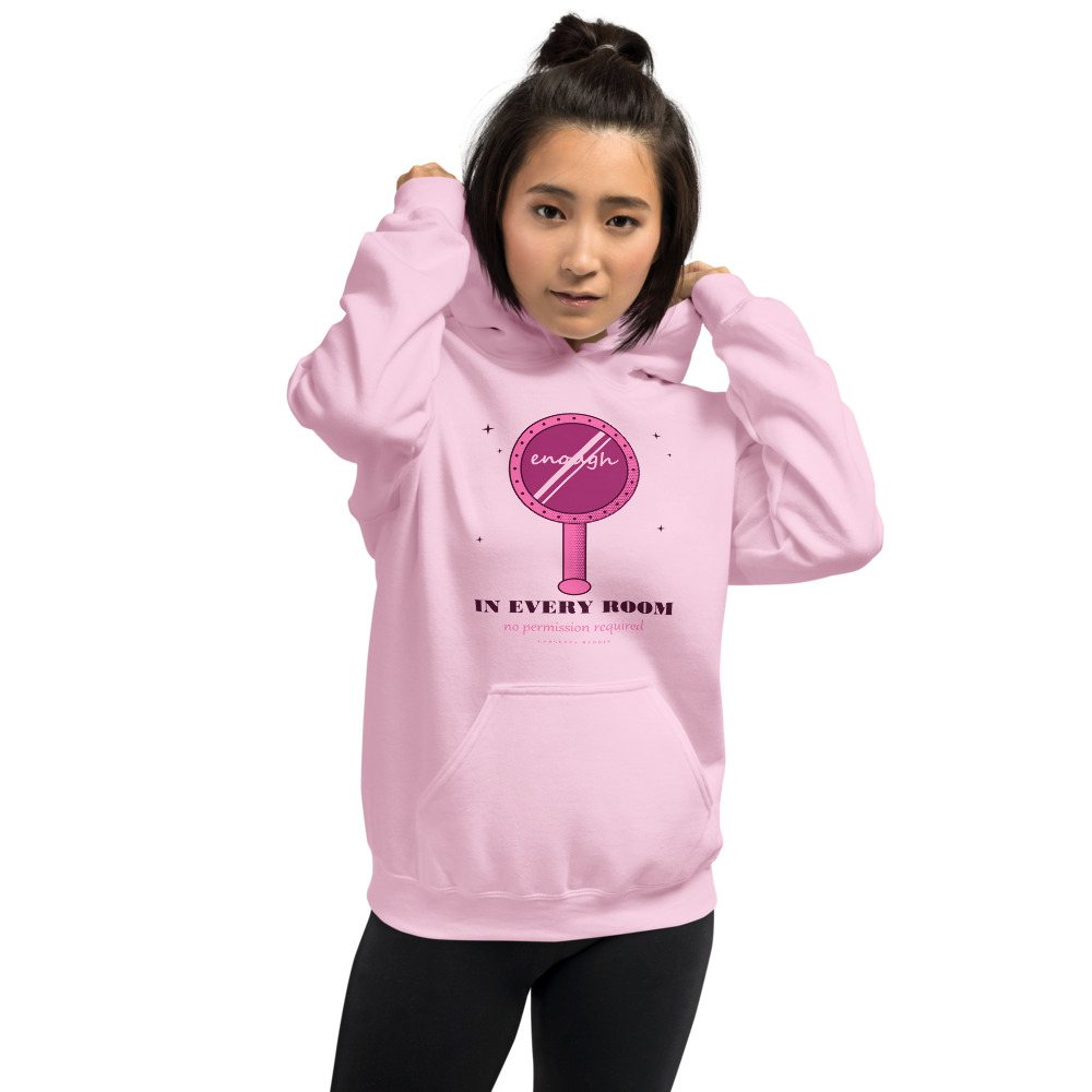 Gorgeous Baddie Enough In Every Room Boutique Hoodie White Front