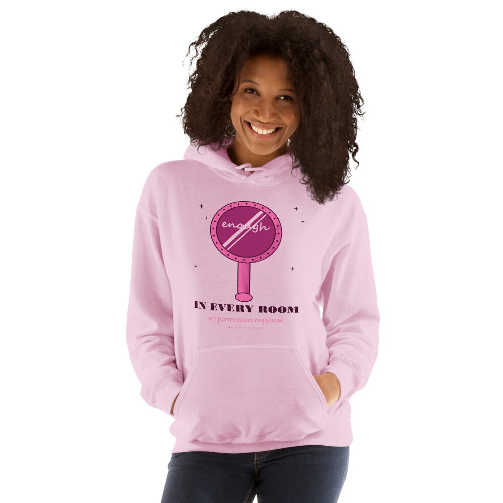 Gorgeous Baddie Enough In Every Room Boutique Hoodie White Front
