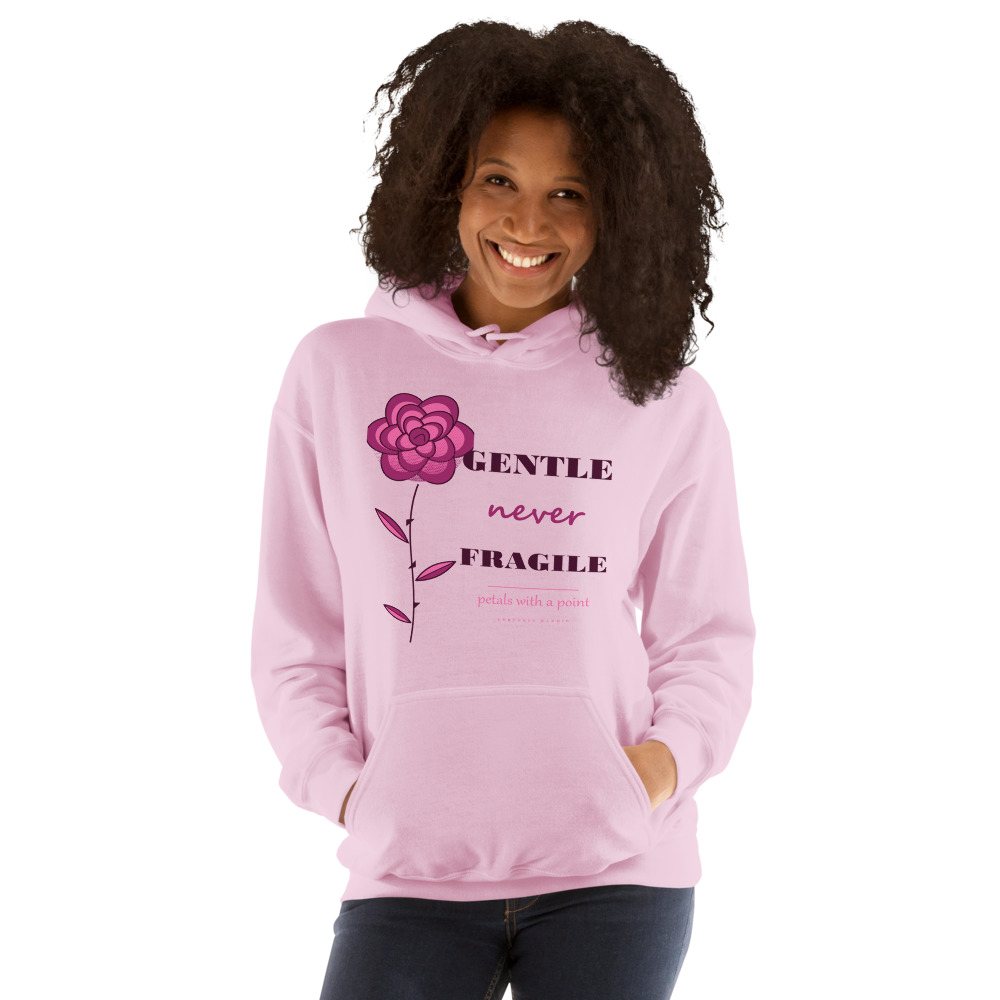 Gorgeous Baddie Gentle Never Fragile Boutique Hoodie White Front