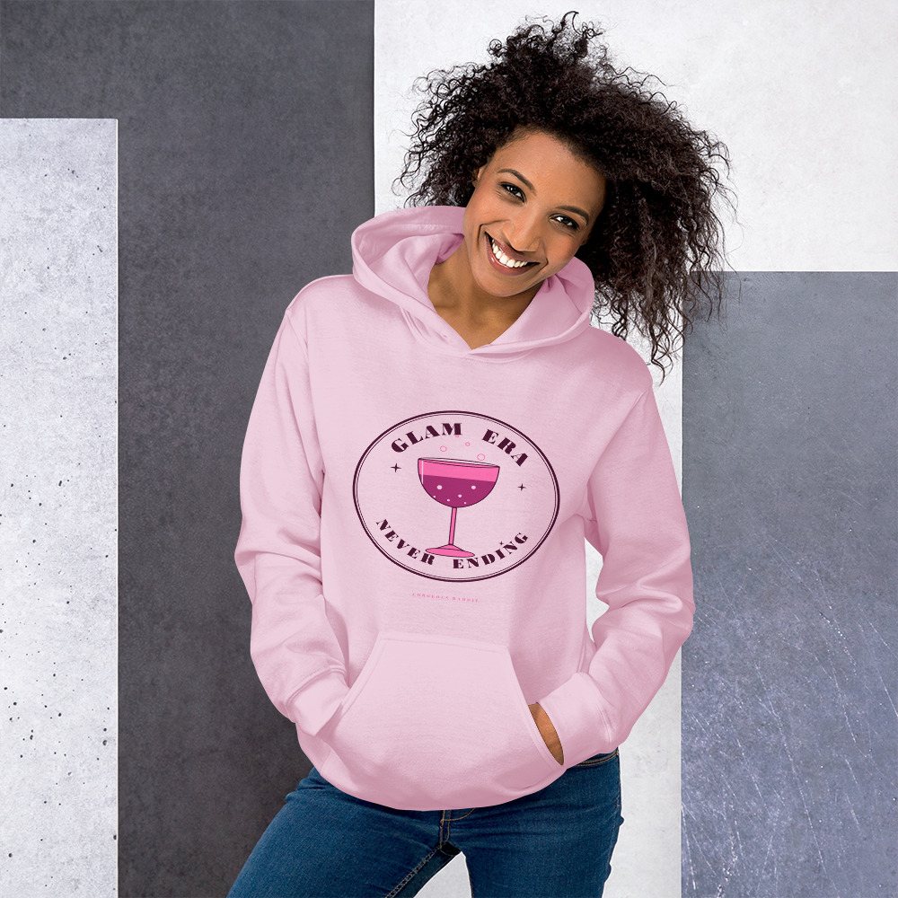 Gorgeous Baddie Glam Era Never Ending Boutique Hoodie White in Light Pink