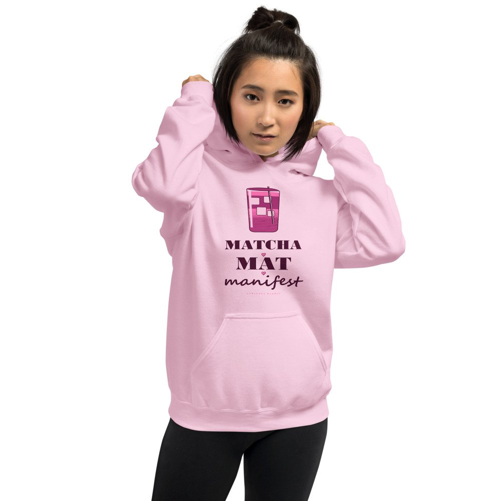 Gorgeous Baddie Matcha Mat Manifest Boutique Hoodie White Front