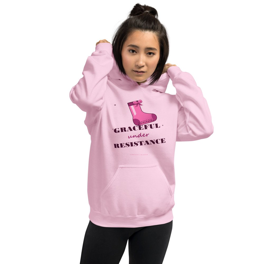 Gorgeous Baddie Graceful Under Resistance Boutique Hoodie White Front