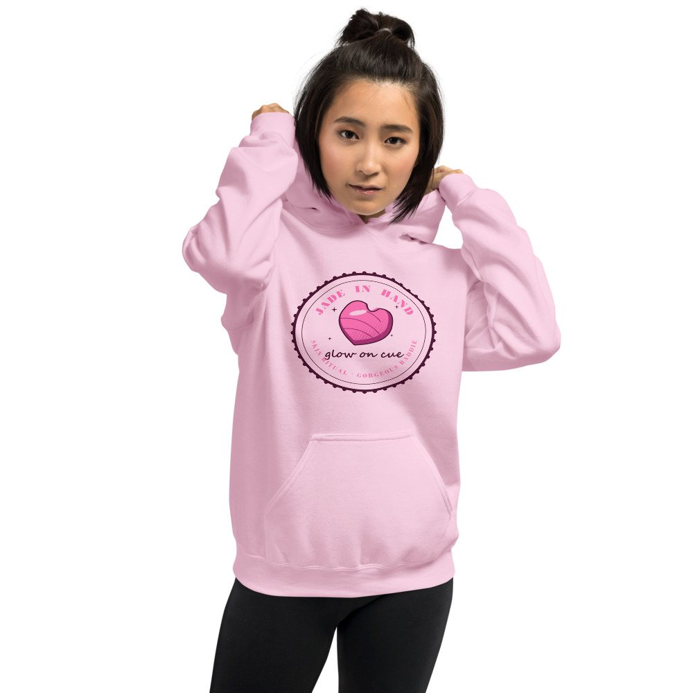 Gorgeous Baddie Jade In Hand Glow Boutique Hoodie White Front