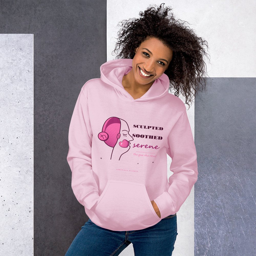 Gorgeous Baddie Sculpted Soothed Serene Boutique Hoodie White in Light Pink