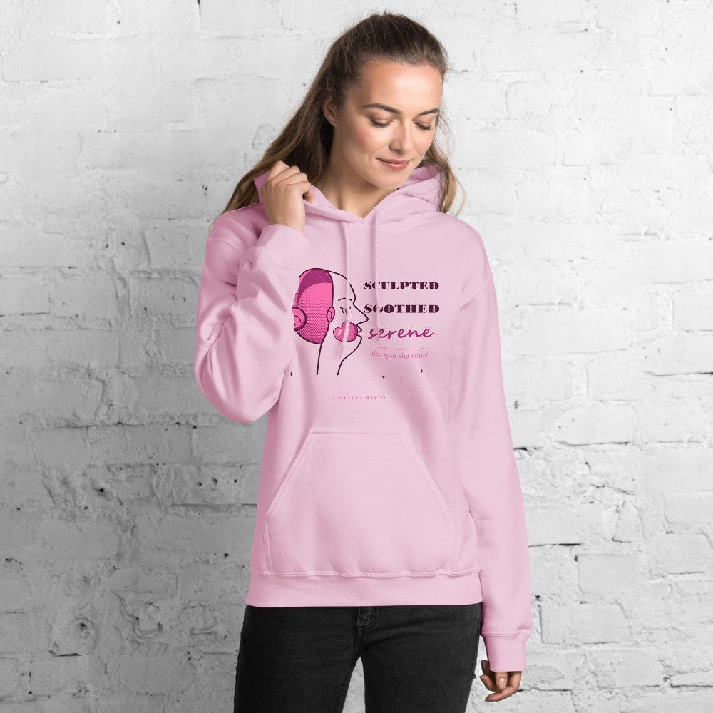 Gorgeous Baddie Sculpted Soothed Serene Boutique Hoodie White Front