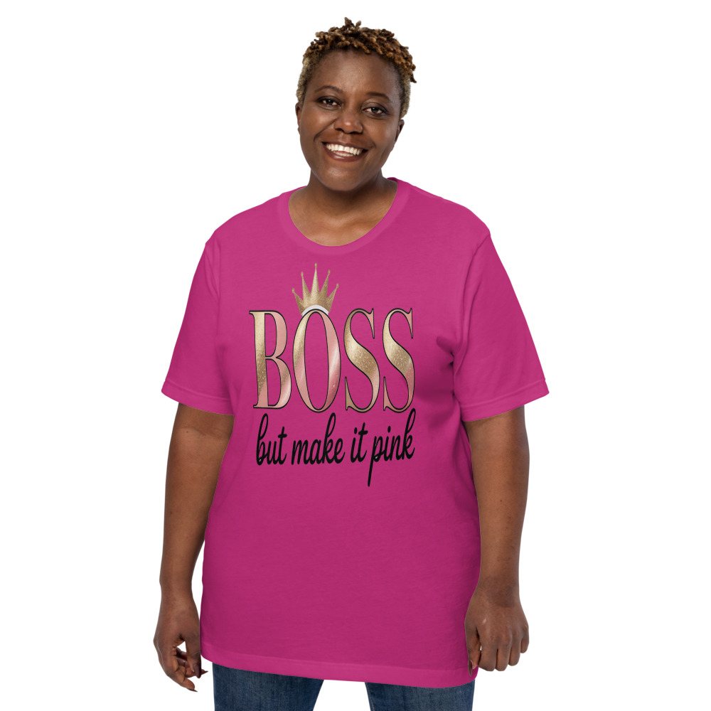 Gorgeous Baddie Boss But Make It Pink Tee Front