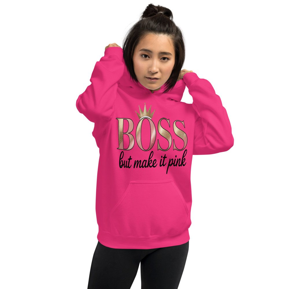 Gorgeous Baddie Boss But Make It Pink Hoodie Front