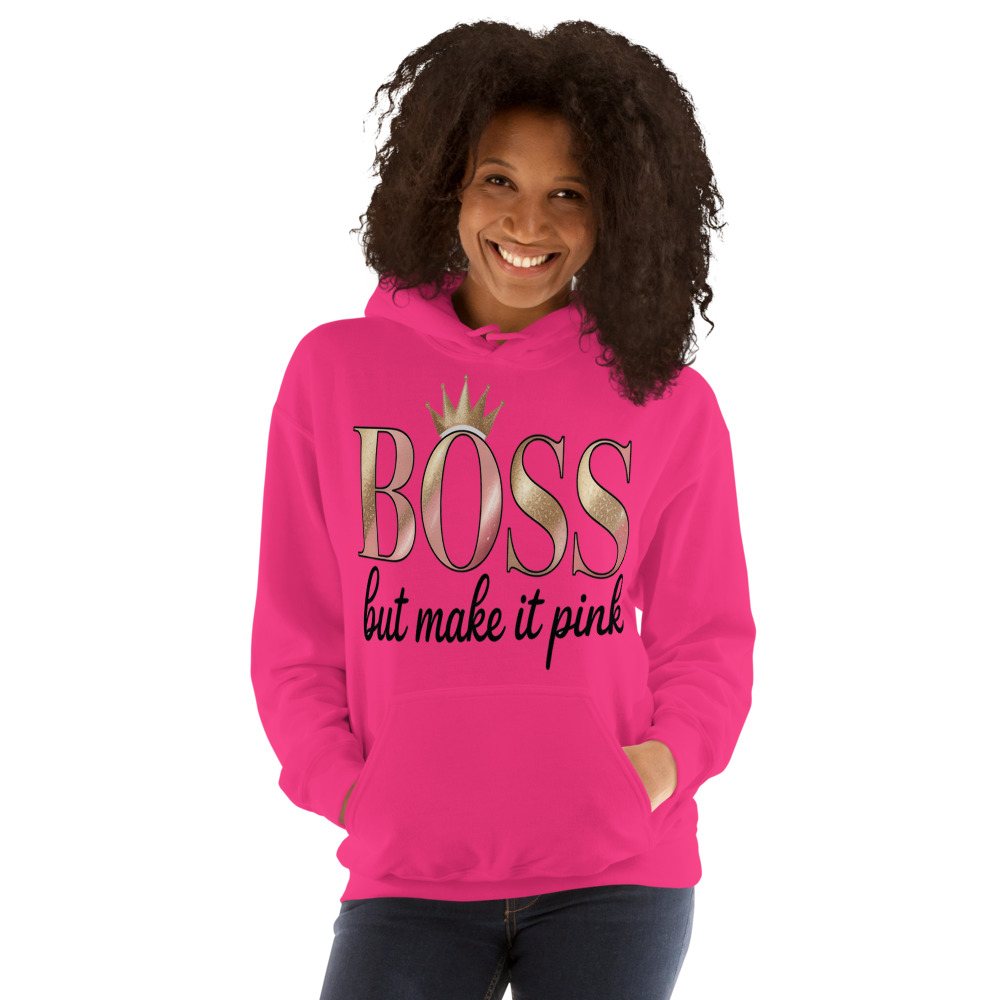 Gorgeous Baddie Boss But Make It Pink Hoodie Front