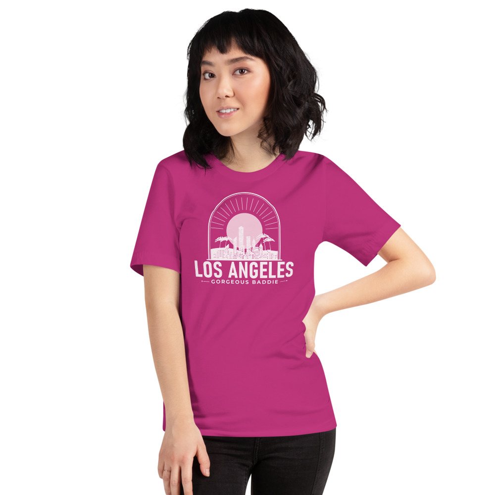 Gorgeous Baddie Los Angeles Skyline Tee Front