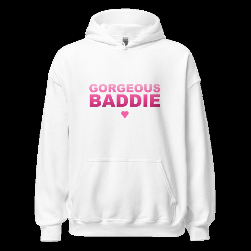 Gorgeous Baddie Stacked Hoodie White