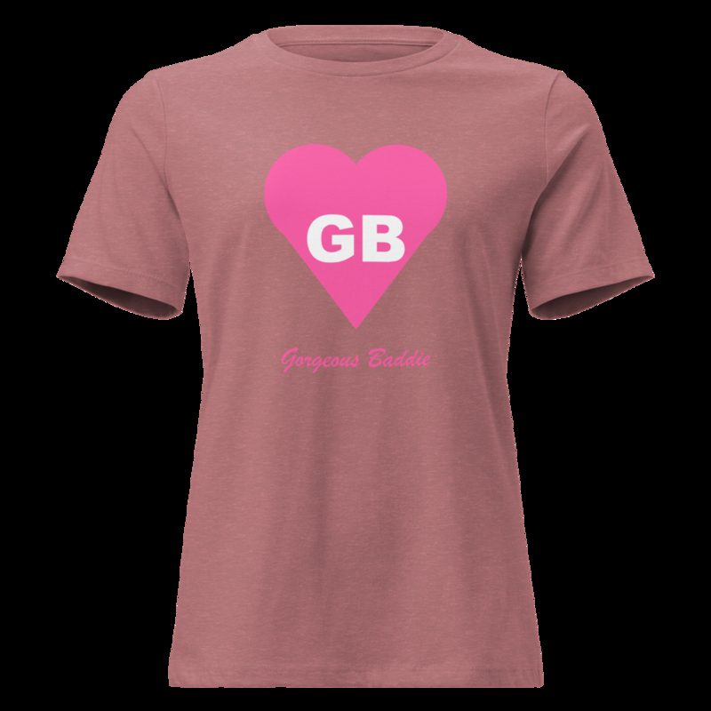 Gorgeous Baddie Heart Monogram Women's Tee Heather Mauve