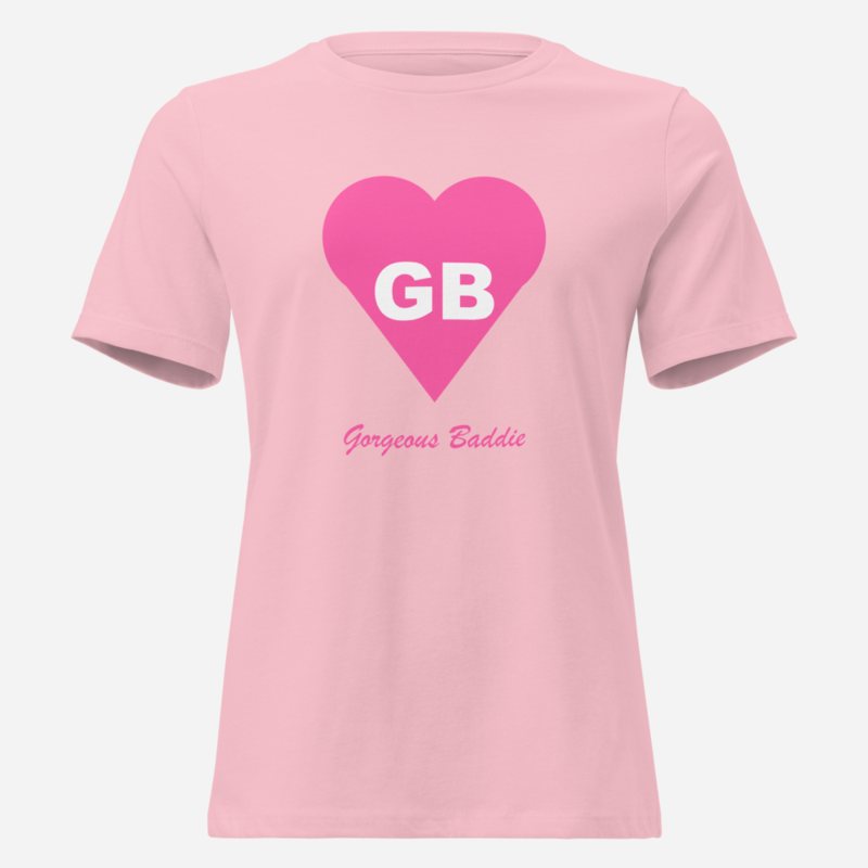 Gorgeous Baddie Heart Monogram Women's Tee Pink