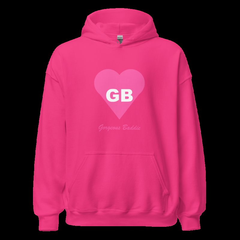 Gorgeous Baddie Heart Monogram Hoodie Heliconia