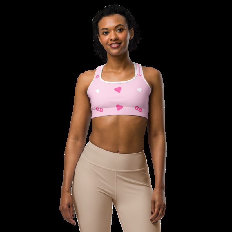Gorgeous Baddie Hearts Sports Bra in White