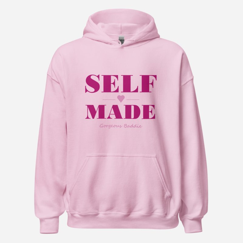 Gorgeous Baddie Self Made Lux Hoodie Light Pink