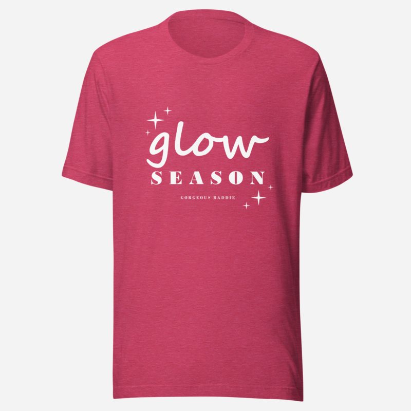 Gorgeous Baddie Glow Season Lux Tee in Heather Raspberry