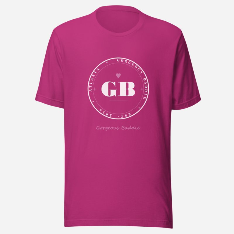 Gorgeous Baddie GB Crest Lux Tee in Berry