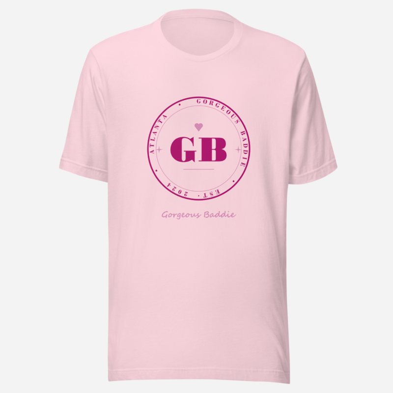 Gorgeous Baddie GB Crest Lux Tee Soft Pink