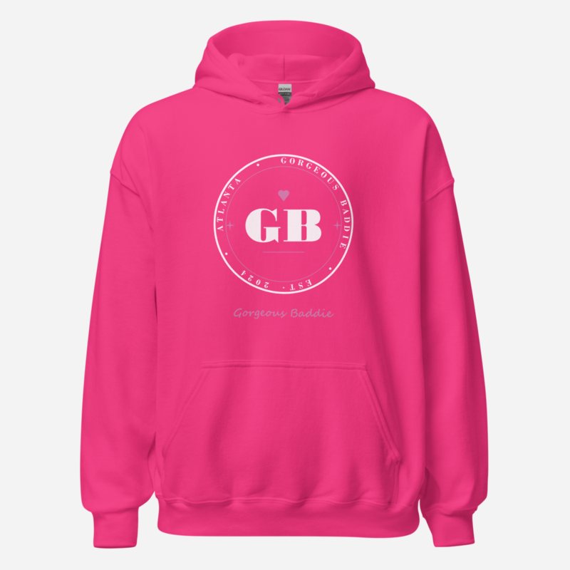 Gorgeous Baddie GB Crest Lux Hoodie Heliconia