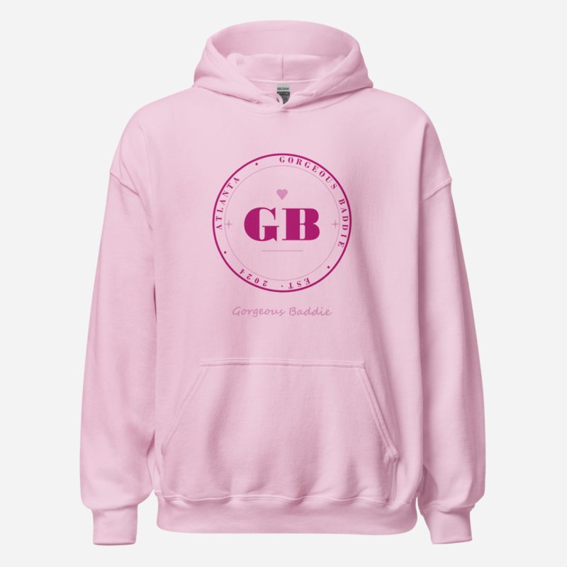 Gorgeous Baddie GB Crest Lux Hoodie Light Pink