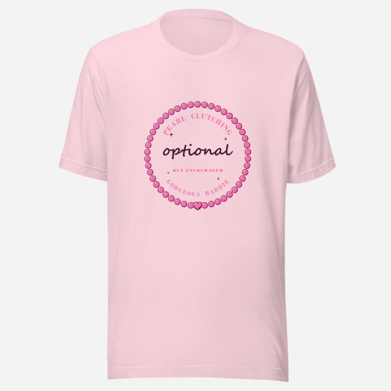 Gorgeous Baddie Pearl Clutching Optional Boutique Tee White Soft Pink