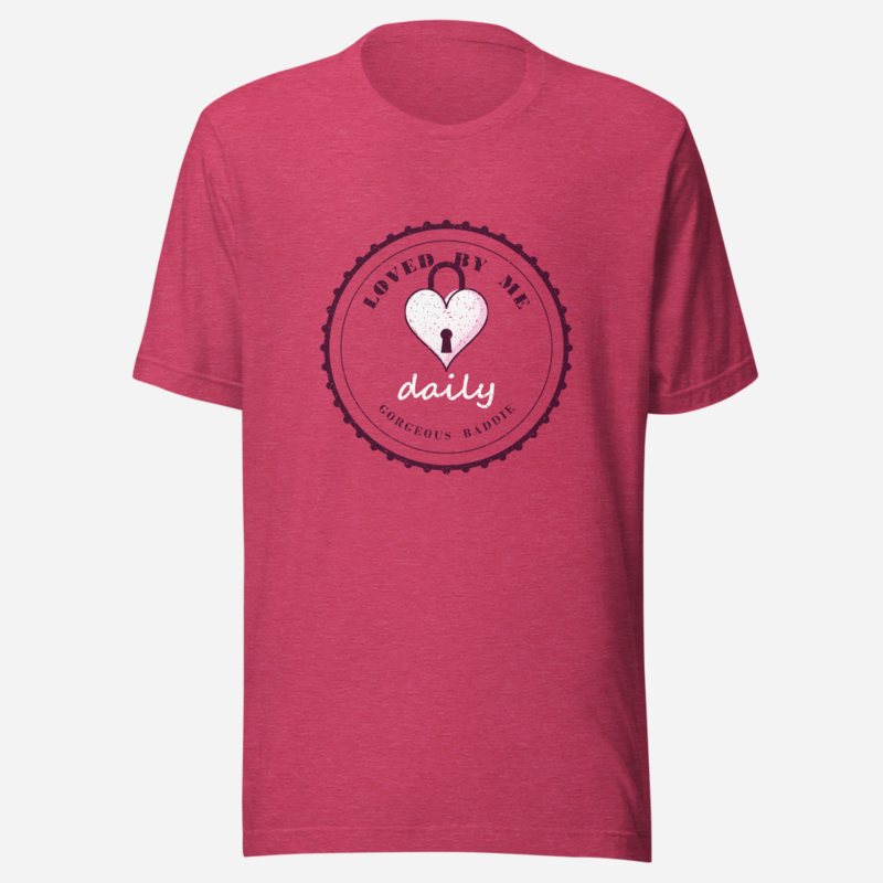 Gorgeous Baddie Loved By Me Daily Boutique Tee in Heather Raspberry