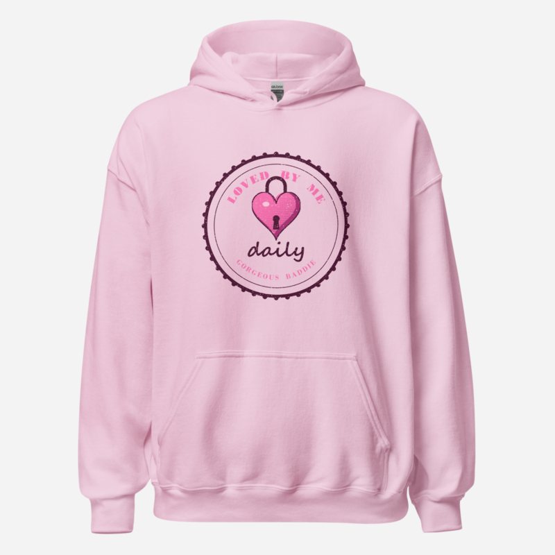 Gorgeous Baddie Loved By Me Daily Boutique Hoodie White Light Pink