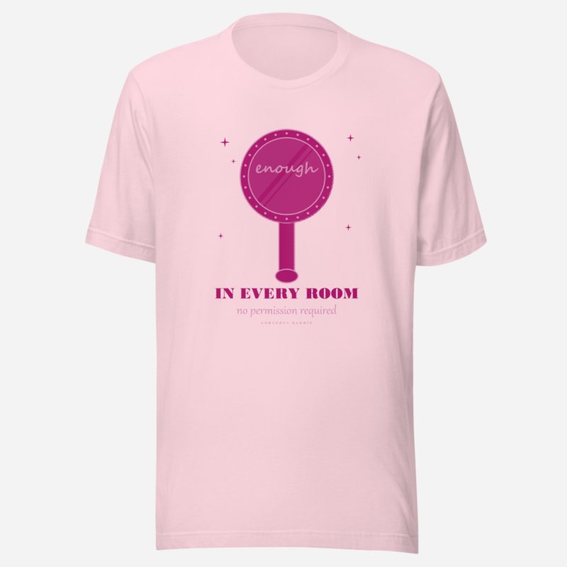 Gorgeous Baddie Enough In Every Room Boutique Tee Soft Pink