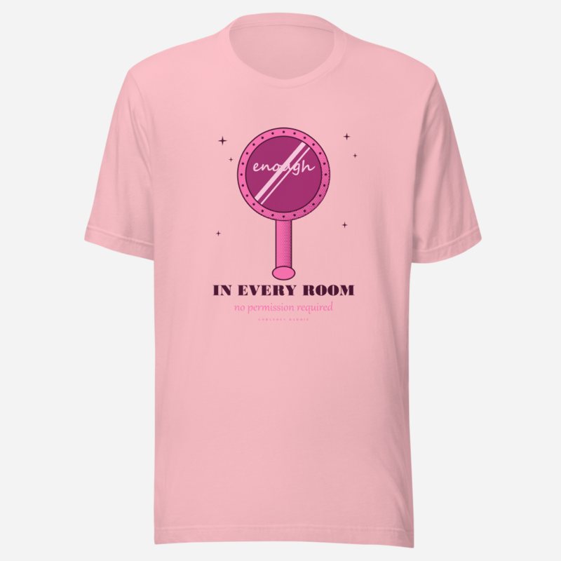 Gorgeous Baddie Enough In Every Room Boutique Tee White Pink