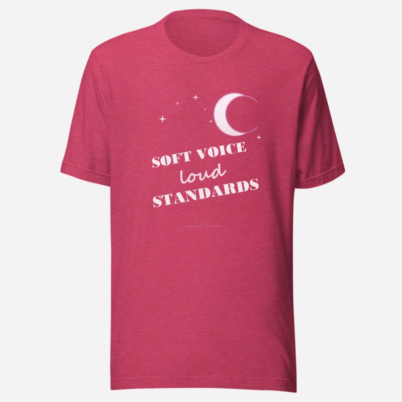 Gorgeous Baddie Soft Voice Loud Standards Boutique Tee in Heather Raspberry