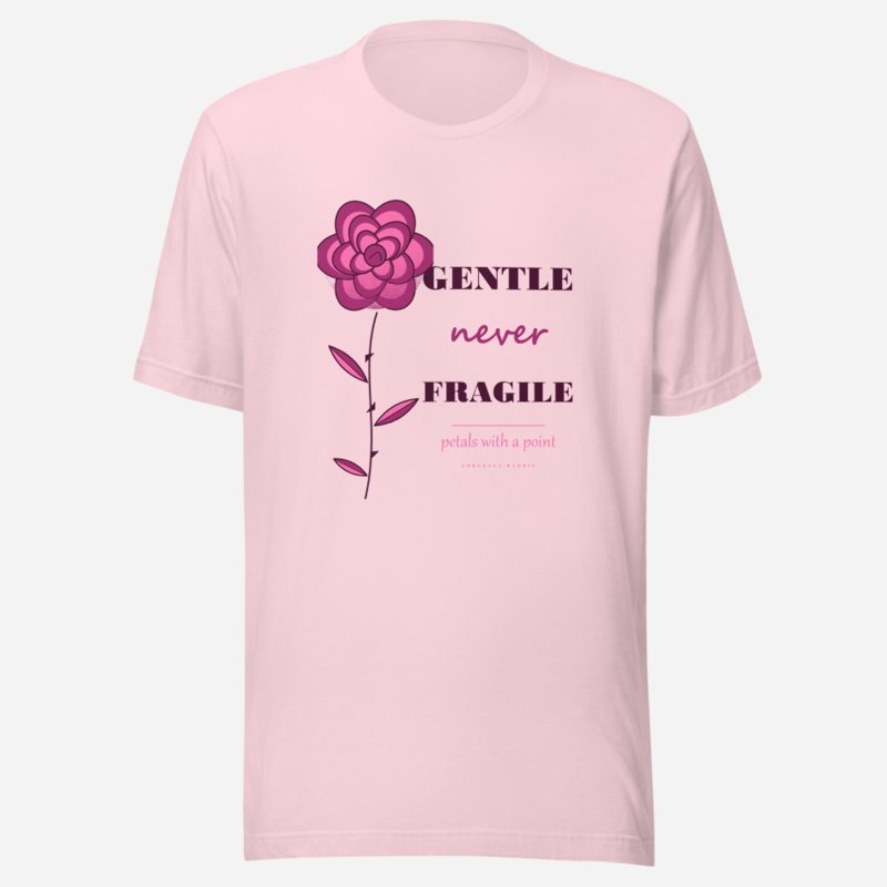 Gorgeous Baddie Gentle Never Fragile Boutique Tee White in Soft Pink