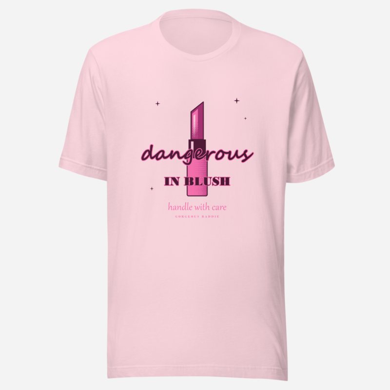 Gorgeous Baddie Dangerous In Blush Boutique Tee White in Soft Pink