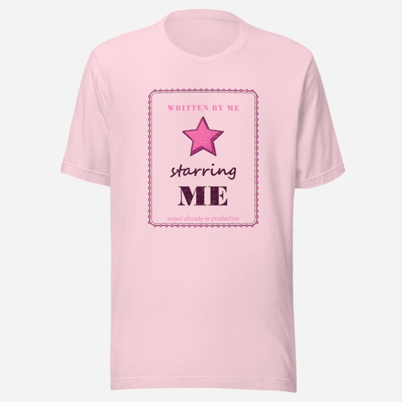 Gorgeous Baddie Written By Me Starring Me Boutique Tee White in Soft Pink