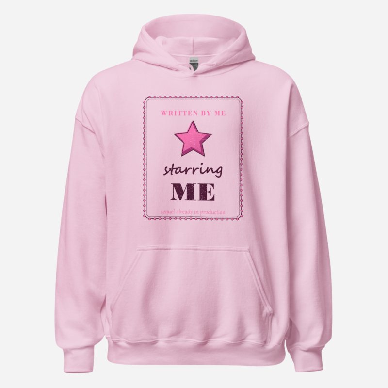 Gorgeous Baddie Written By Me Starring Me Boutique Hoodie White Light Pink