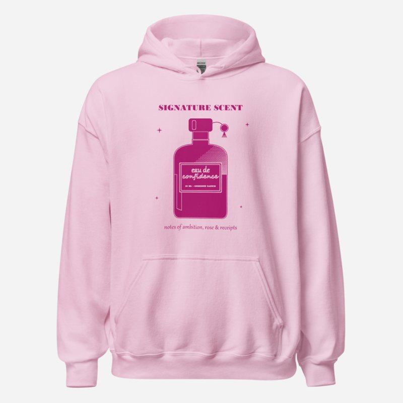 Gorgeous Baddie Signature Scent Confidence Boutique Hoodie Light Pink
