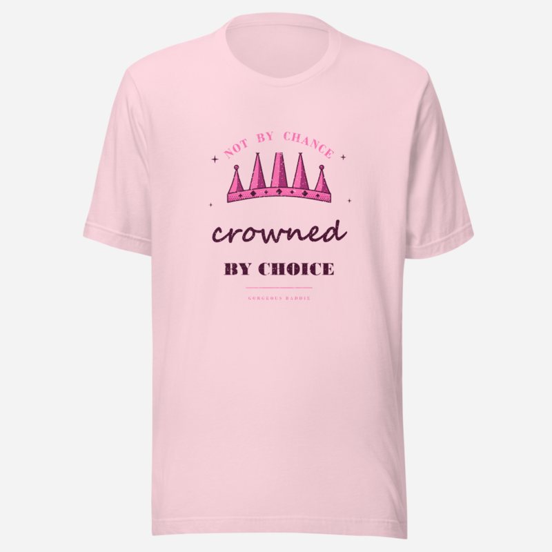 Gorgeous Baddie Crowned By Choice Boutique Tee White in Soft Pink