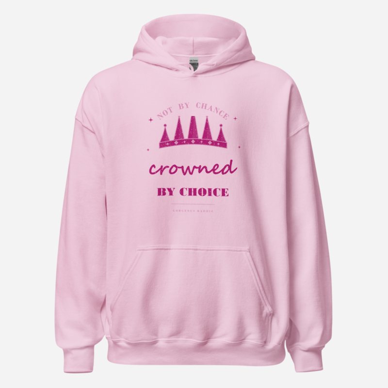Gorgeous Baddie Crowned By Choice Boutique Hoodie Light Pink